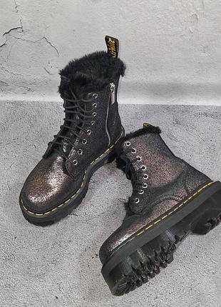 Черевики dr. martens jadon fl шкіряні високі чоботи sinclair 1460 з хутром