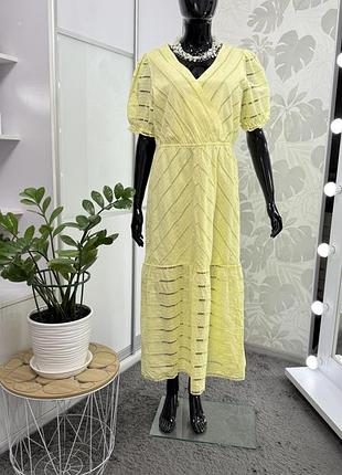 Дуже гарна лимонна сукня з прошви, р.14