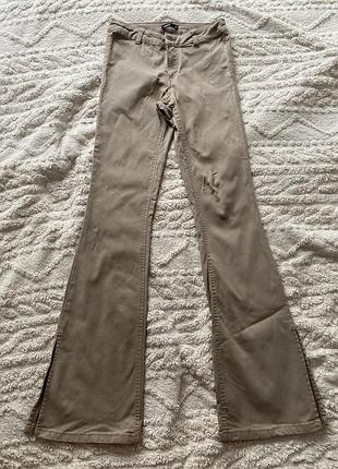 Бежеві штани з розрізами cropp