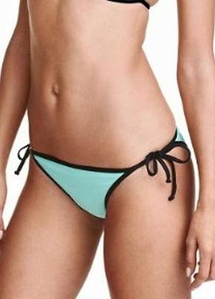 Бирюзовые купальные трусики на завязках h&m | сток из европы