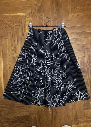 Міді спідничка зі щільного котону у квіти topshop 36-38 👍👗😊🔥