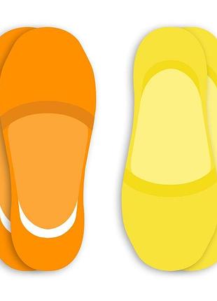 Комплект шкарпеток-невидимок від sox (2 пари: помаранчеві + жовті)