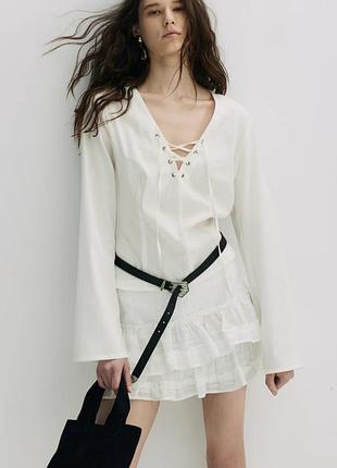 Блузка h&m з шнурівкою