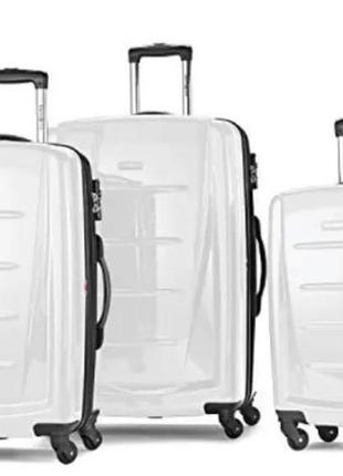 Валіза samsonite winfield біла полікарбонат