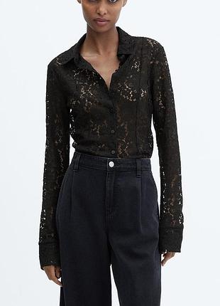 Сорочка блуза гипір мереживо