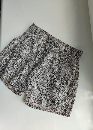 Шорты юбка-юбка леопард принт 122 рост 6 7 лет