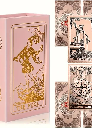 Карты Таро райдера-вейта 78 карт (rose golden foil tarot) розово-золотые (англ.)