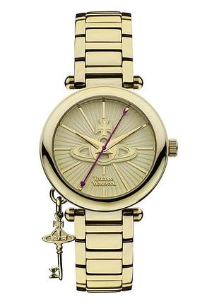 Оригинальные женские часы vivienne westwood kensington ii, золотой цвет, vv006kgd в карпке овьен вествуд