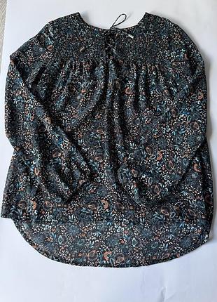 Напівпрозора блуза з квітковим принтом, вільного крою