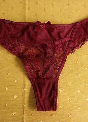 Трусики танга, кружево, сеточка hunkemoller s,m