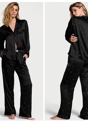 Victoria ́s victorias secret віктория сикрет костюм для сну сатинова піжама satin long pj set