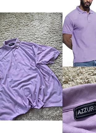 Батальна чоловіча футболка поло в лавандовому кольорі,azzuro,p.58-60
