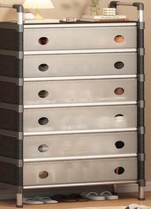 Полиця для взуття sklm-34-lt6205 чорно-біла 6 полиць