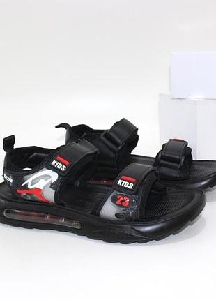 Чорні підліткові босоніжки для хлопчиків