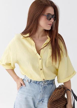 Муслінова сорочка з коротким рукавом в стилі  zara