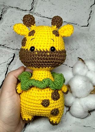Мягкая игрушка вязаная ручной работы амигуруми :жираф handmade 14 см