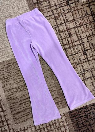 Велюровая брюки клеши для девочки