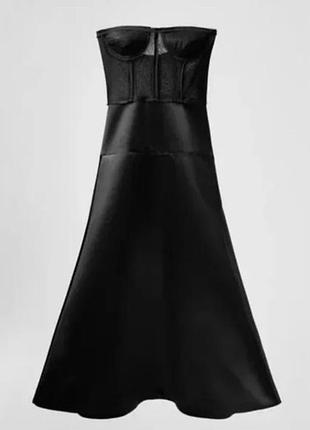 Zara studio ексклюзивне лімітоване плаття корсет атласна спідниця  максі