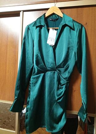 Плаття атласне zara