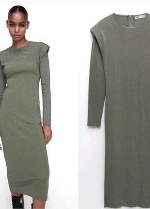Платье рубчик, спинка вырез, zara