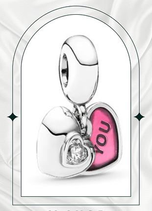 Серебряная бусина шарм "сердце" pandora (пандора) 791244cz