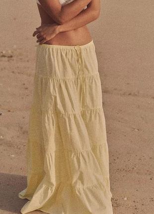 Довга жовта спідниця zara