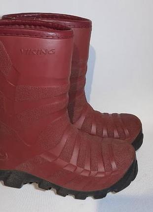 Теплые ботинки viking для детей, размер 32, красного цвета