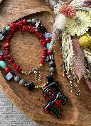 Ожерелье украинское, баранец, этно украшения