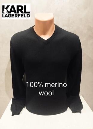 Karl lagerfeld, пуловер премиального качества из мериносовой шерсти люксового бренда