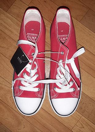 Чоловічі низькі кеди, напівкеди. червонi. house brand.