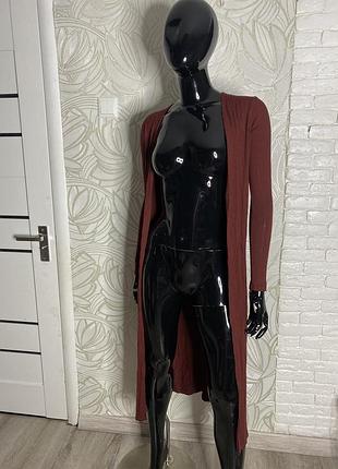 Тонкий довгий кардиган в рубчик forever21, xs