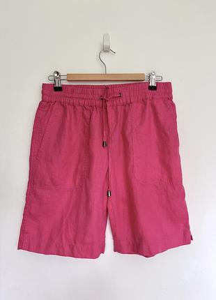 Лляні шорти в кольорі фуксія
