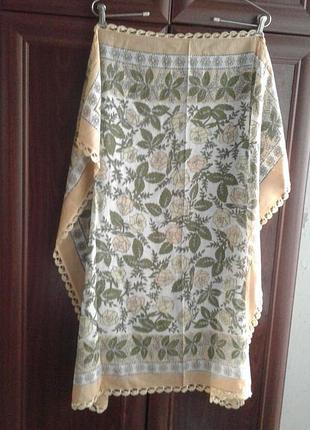 Платок/шаль ручной росписи karagöz elboyama турция с кружевом