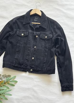 Джинсовий чорний піджак denim co розмір m-l
