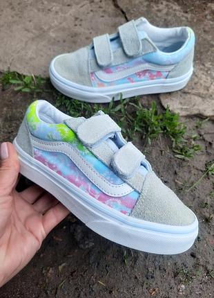 Оригинальные замшевые кеды vans на липучках кеды черевики кросівки мокасины на девочку
