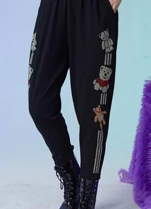 Легкі штани еластичні з принтом із боків