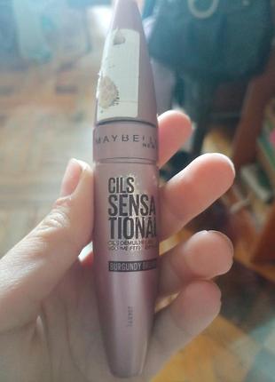 Туш maybelline бордово- коричнева