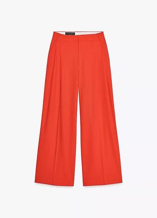 Коралові брюки із защипами zara new