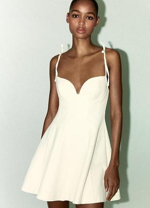 Короткое платье с завязками zara