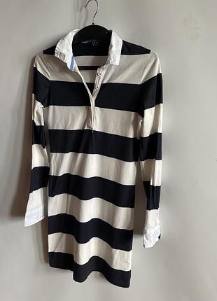 Сукня плаття сорочка котонова жіноча довгий рукав блуза розмір s в смужку