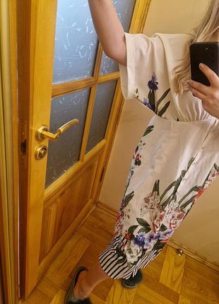 Летнее платье 👗 в цветочный принт полоска4 фото