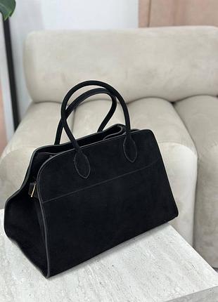 Сумка замша чорна з ручками