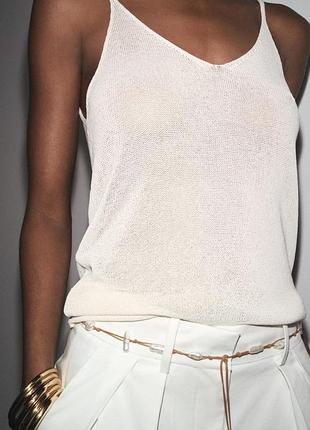 Трикотажный вязаный топ с бретелями zara