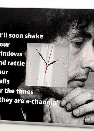 Авторские часы "боб жад. bob dylan" подарок для фанатов блюза, рок музыки, украшение в бар,