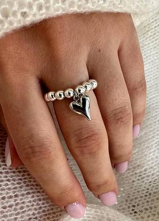 Тренд кольцо бусины подвеска сердечко кольца с сердечком кольцо