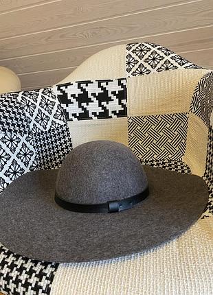 Тёплая шляпа с широкими полями 100% шерсть!