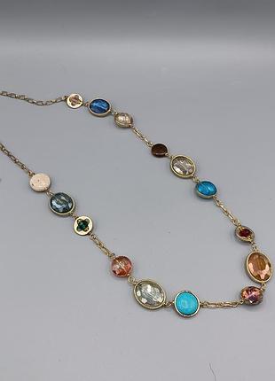 Вінтажне довге кольє з огранкою безель