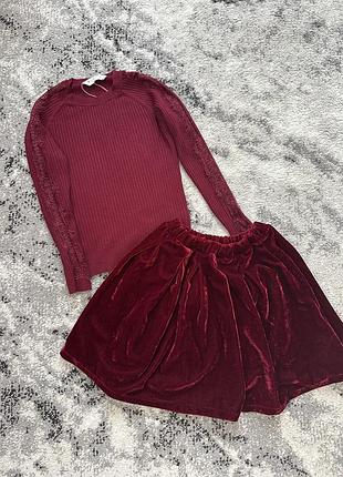 Комплект одягу спідниця zara і кофта matalan на 9 років