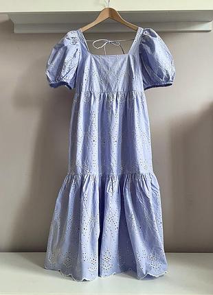 Романтичне,бавовняне,блакитне плаття-прошва