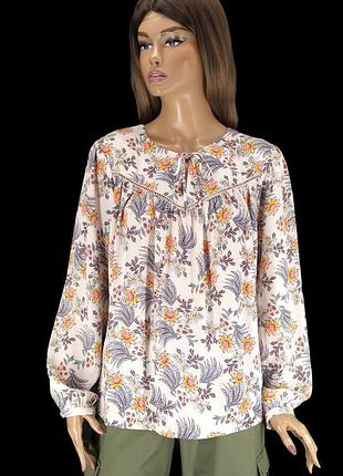 Брендова блузка "peacocks" з квітами. розмір uk14.